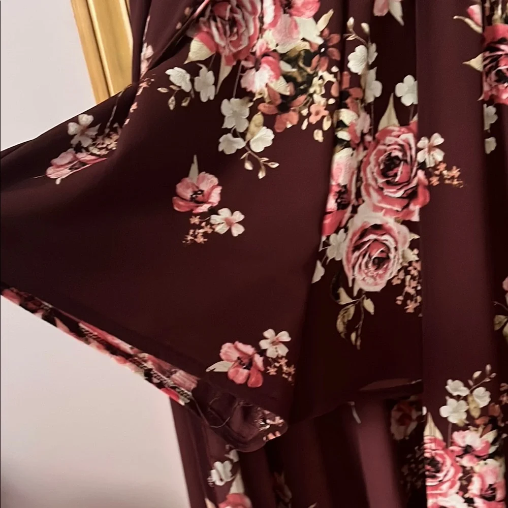 Floral Maxi Romper in Burgundy - Picture 10 of 10